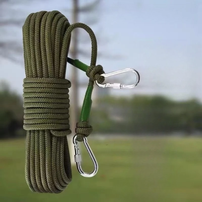 Thick Steel Wire Core Nylon Rope for Drying Clothes, Outdoor Camping with Double Hooks, One Pull To Tighten The Clothes Rope