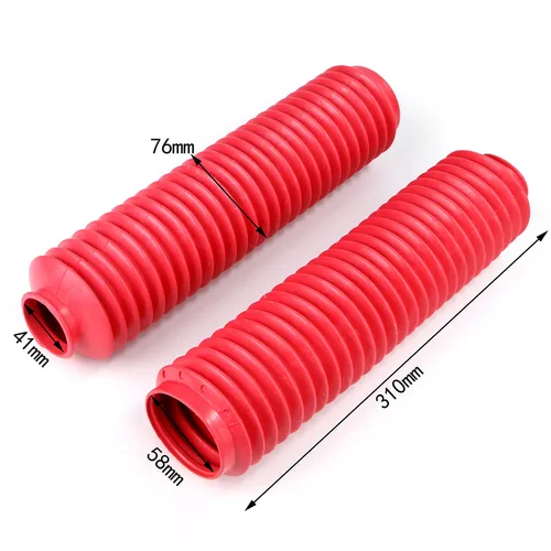 Imagen 2 del producto Cubierta antipolvo Universal para horquilla delantera de motocicleta, amortiguador de goma, Protector de botas para Honda, Kawasaki, Suzuki, Yamaha, 310MM, 1 par