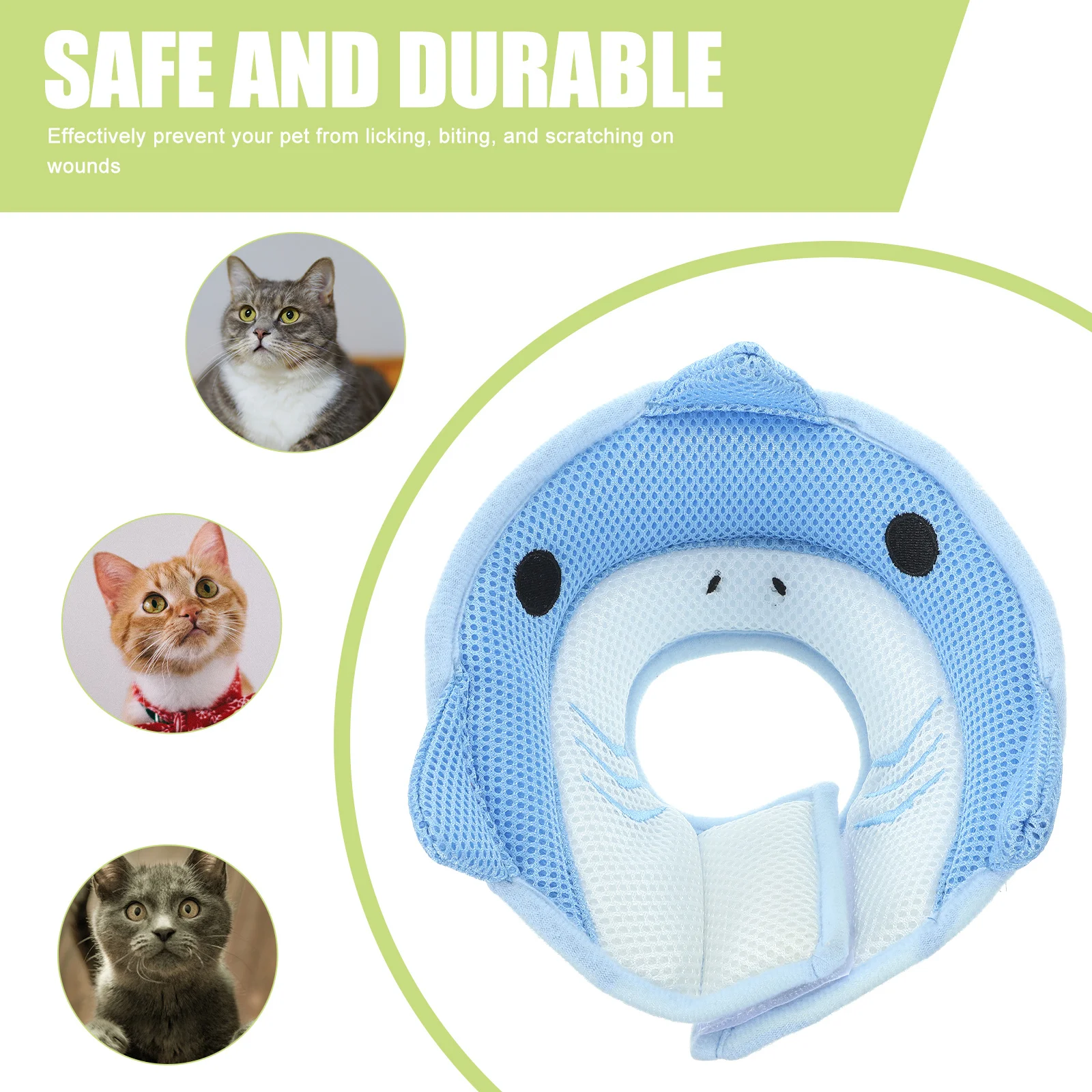 

Cat Recovery Collar Adjustable Soft Cloth Sponge For Cats Small Dogs Post-Surgery Anti-Licking Healing Kitten Cone Pet