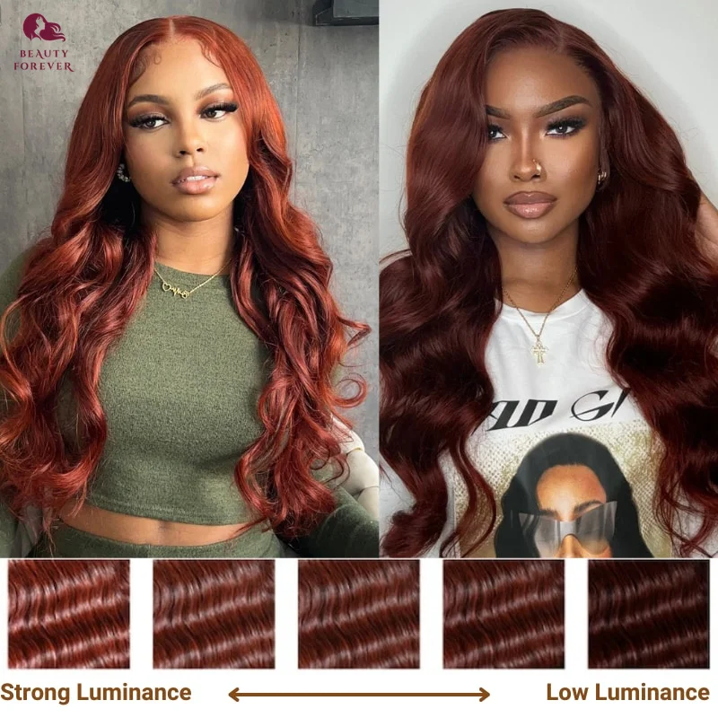 Beautyforever Pre Everything 3D Body Wave Reddish Brown Lace Front Wig 13x4 Wear and Go Glueless Remy Human Hair Wig 180%