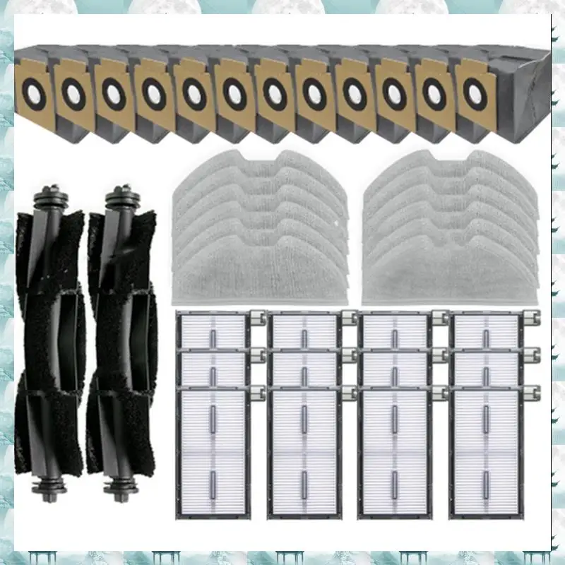 

Caci For Eufy X8 Pro SES Robot Vacuum Replacement Parts Main Roller Brush Hepa Filter Mop Pad Cloth Dust Bag