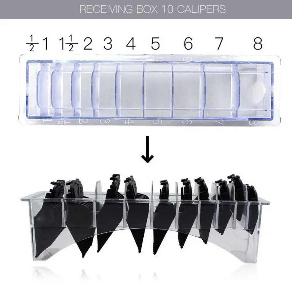 Supplies Universal Clipper Guard Holder Rectangular Barber Shop Hair Clipper Storage Box Transparent Clipper Comb Case