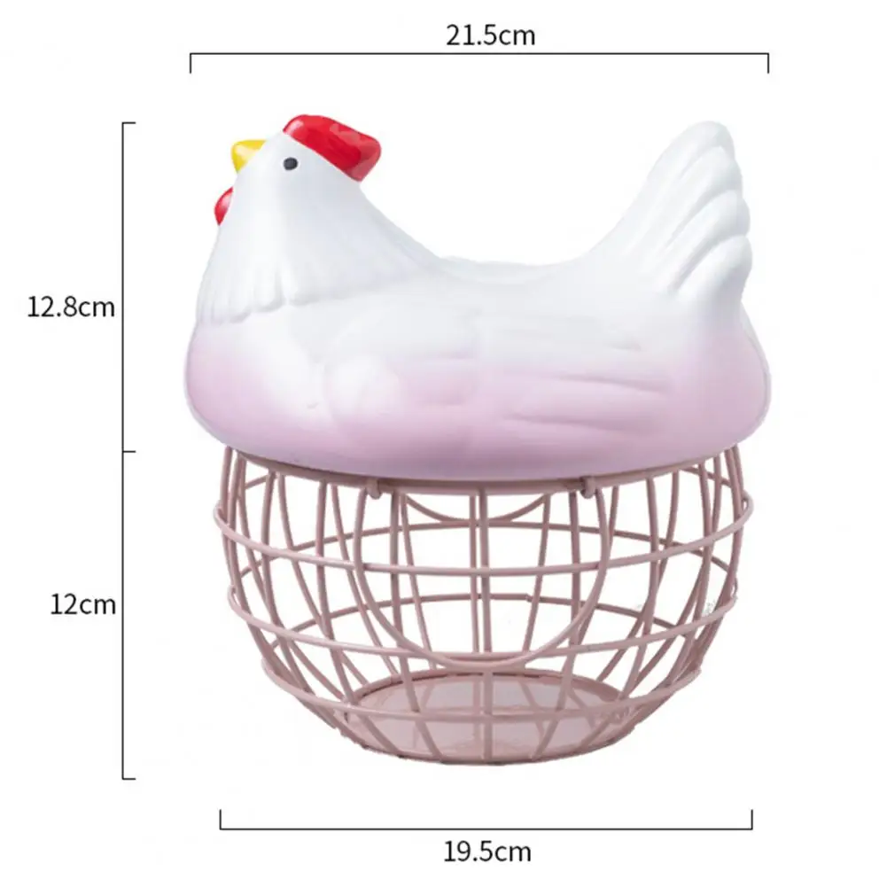 Collecting Basket Egg Basket European Style Rust-proof Hen Shape Rustic Wire Egg Kitchen Supplies