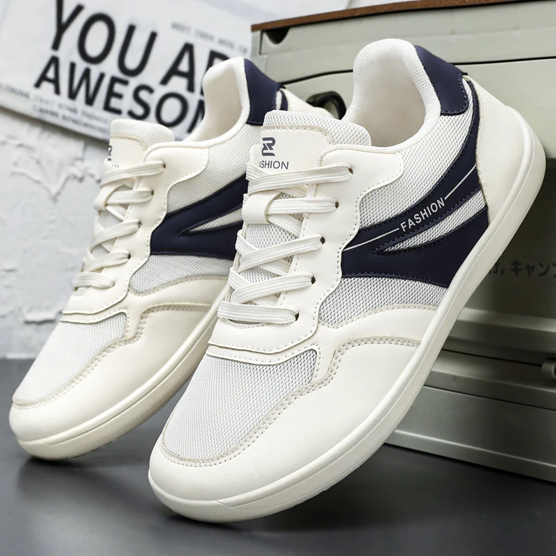 

Men Breathable Mesh Patchwork Casual Sneakers Light Non Slip Soft Sole Walking Skate Board Shoes Daily Commute Flat Trainers