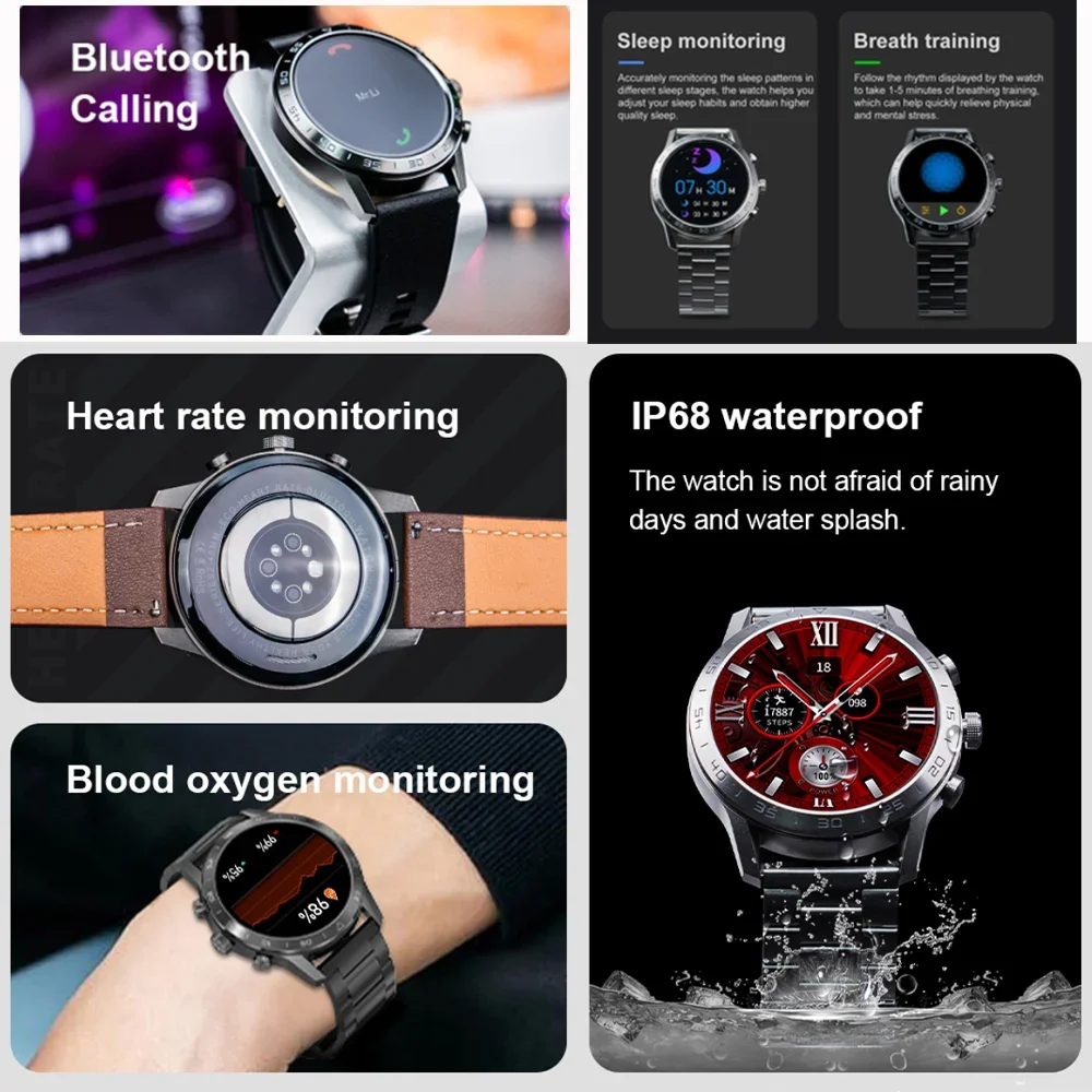 New PPG+ECG Smart Health Watch Classic Mechanical Design Case Intelligent Bluetooth Call Multiple Sports Modes Men's Watch 2024