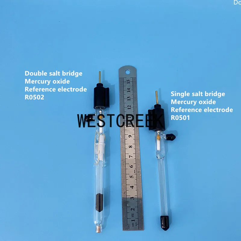 

WESTCREEK Hg/Hgo Reference Electrode, R0502 Double Salt Bridge /R0501 Single Salt Bridge Mercury Oxide Reference Electrode.