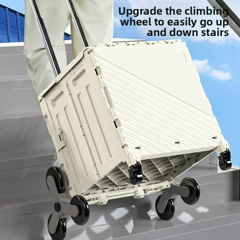 Folding Shopping Cart Portable Lightweight Multi-Purpose Utility Wagon for Grocery Camping Outdoor Home Use with Durable Wheels