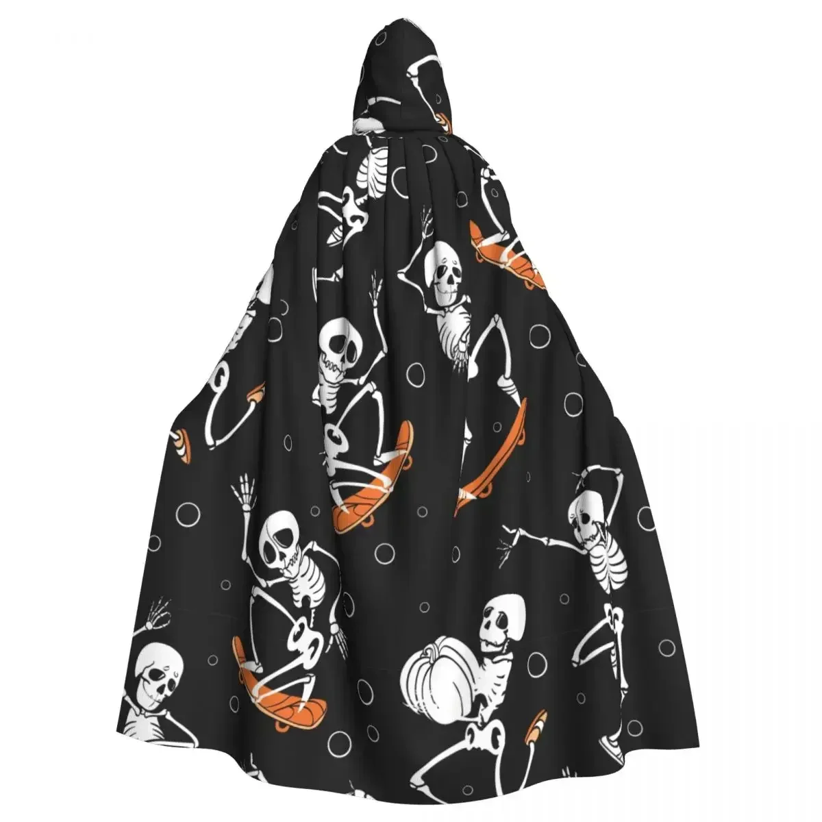 Hooded Cloak Polyester Unisex Witch Cape Costume Accessory Skateboarding Jumping Skeletons Spooky Elf Purim