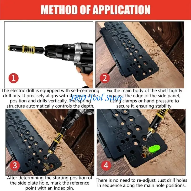 

A2UD Hinge Mounting Template Tool with 1/4Inch 5mm Selves Centering Drill Bit and Light Weight Storage Design