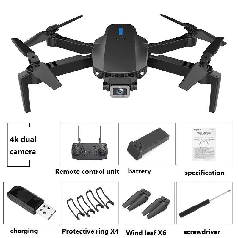 E88 DRone-8K Długa wytrzymałość do fotografii lotniczej, składany, automatyczny, zdalnie sterowany samolot