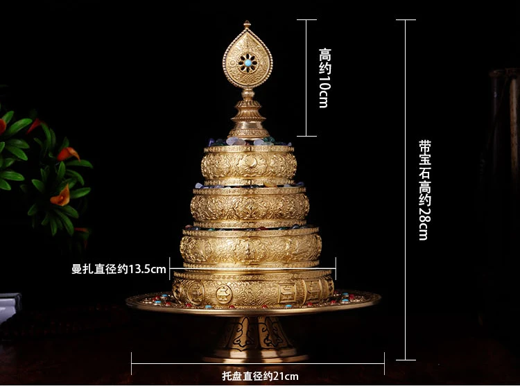 Wholesale Buddhist supplies -efficacious Talisman Tibetan 37TH The eight auspicious Manja Mandala disc gilding