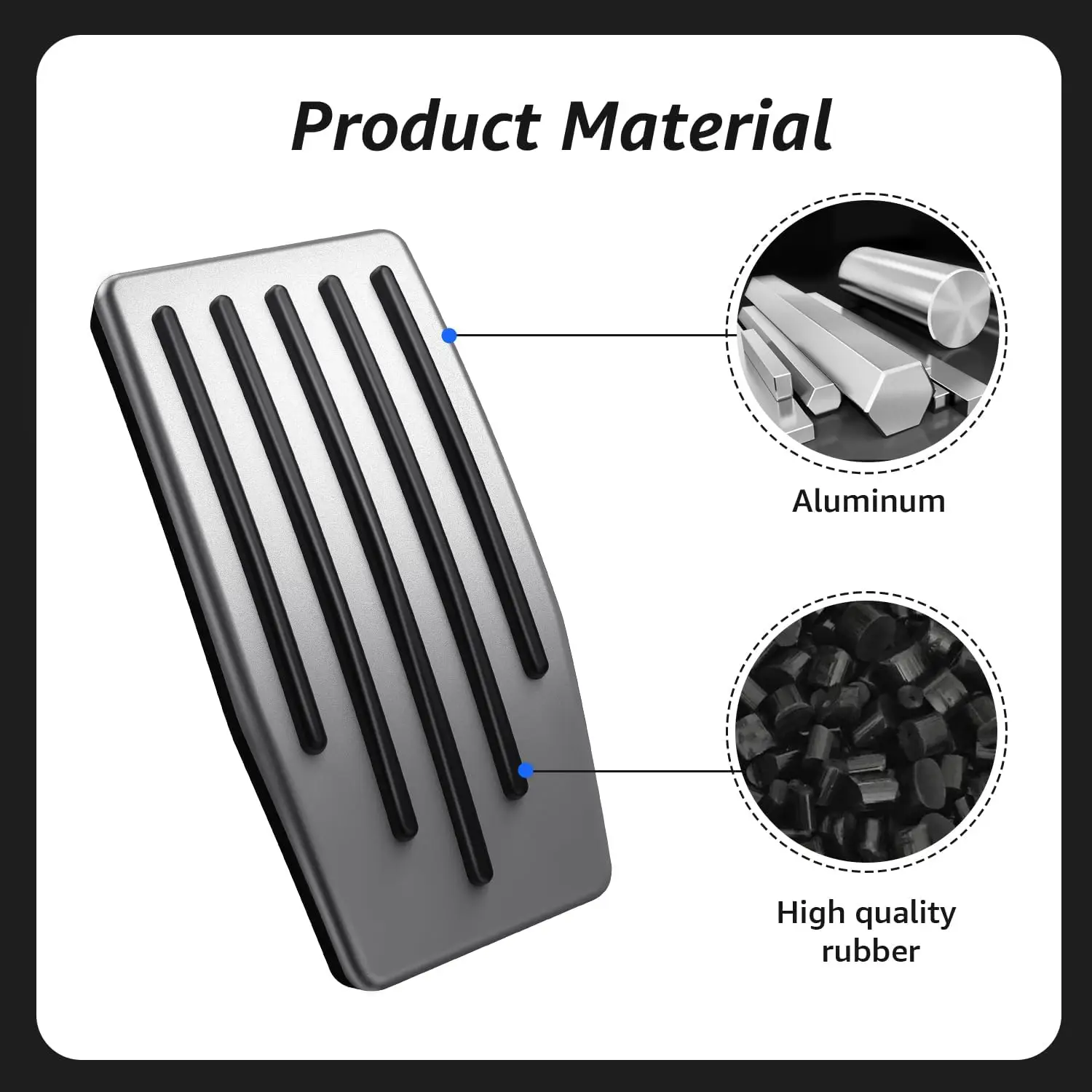 For Tesla Performance Pedal Pads Cover Foot for Model Y Model 3 2022 Aluminum Non-Slip Brake Pedal Anti Slip Foot Rest Cover image 6