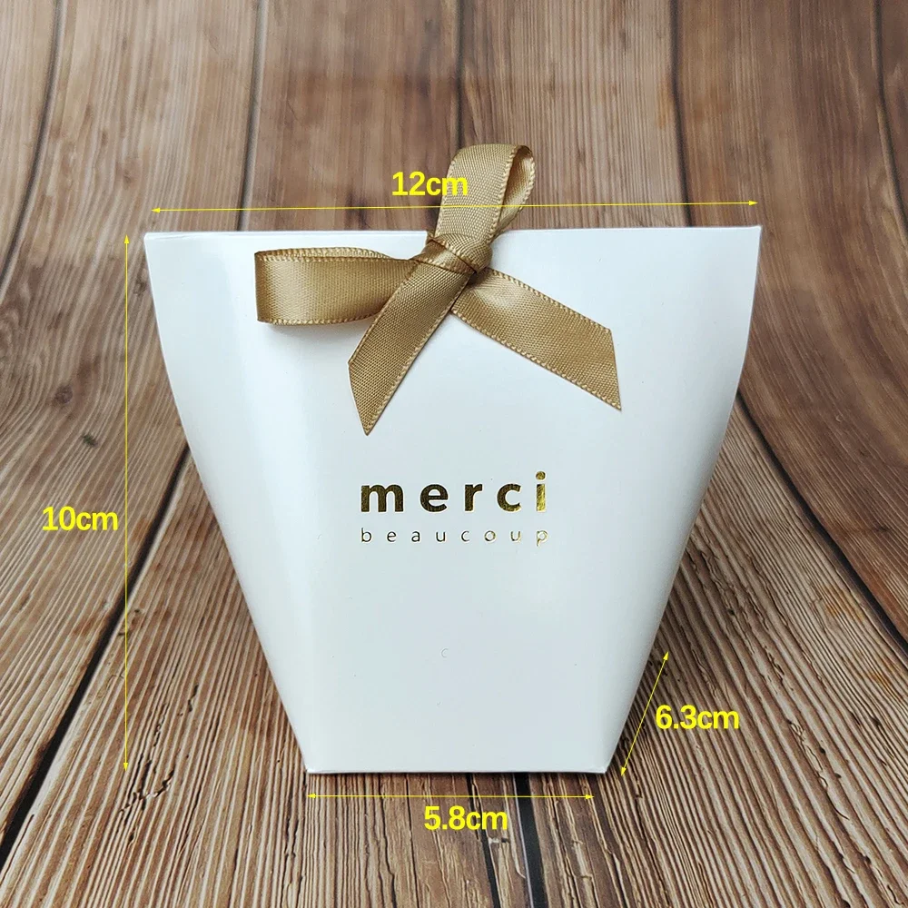 5pcs Candy Gift Boxes with Ribbon Thank You Boxes for Sweets Wedding Decoration Packaging Supplies Birthday Baby Shower