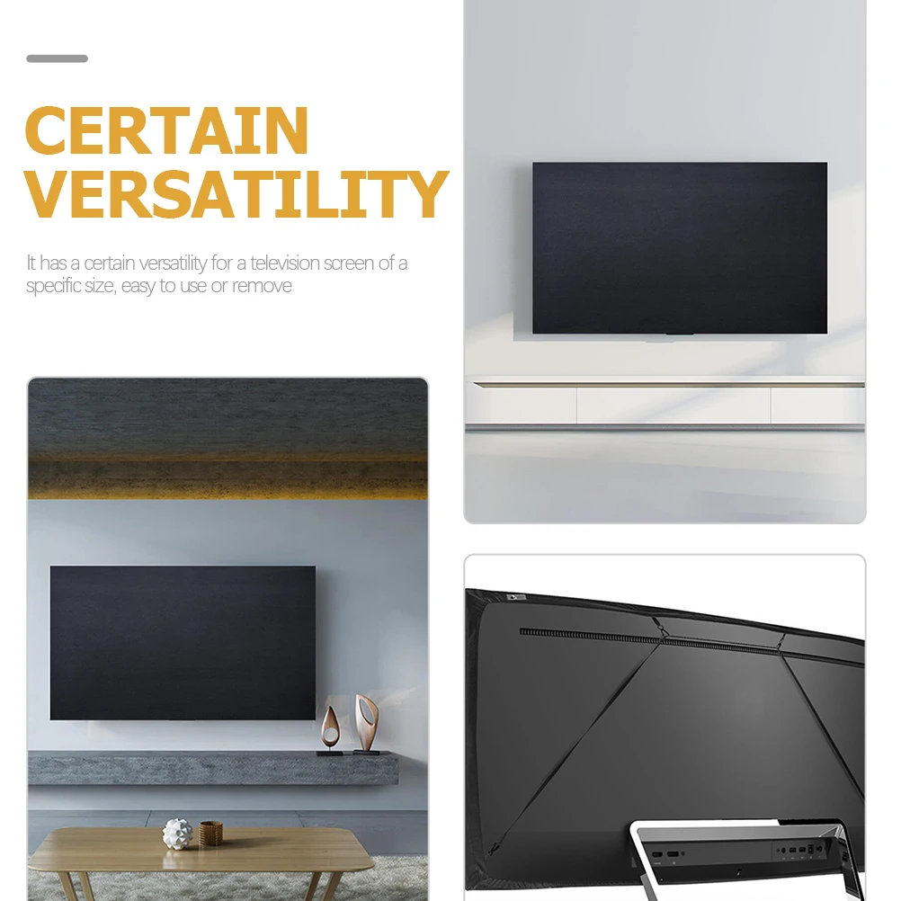 

Television Dust Cover Elastic Fabric Protective Screen Cover Black Home Stretchy Dust Proof Lightweight Design Fits Specific