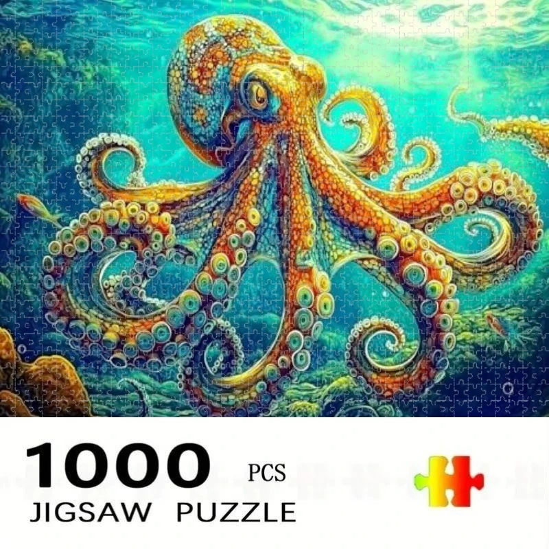 

Jigsaw Puzzles 1000 Pieces for Adults Puzzle Octopus Pattern Home Decor Puzzle Games Family Fun Floor Puzzles Educational Toys