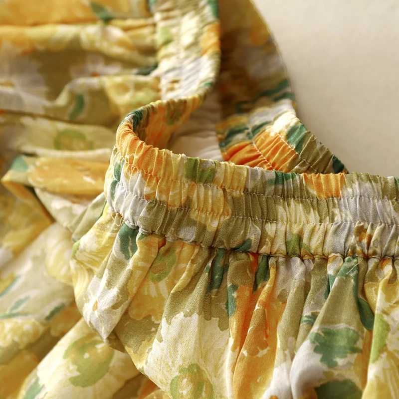 Retro Blumenmuster Baumwolle-L – Midi Skirt Floral Bewertung und Preis