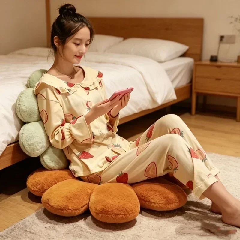 Daisy Flower Shaped Plush Seat Cushion 50cm Soft Pad For Tatami Office Chair Sofa Bedroom Indoor Rest Household Home Decor