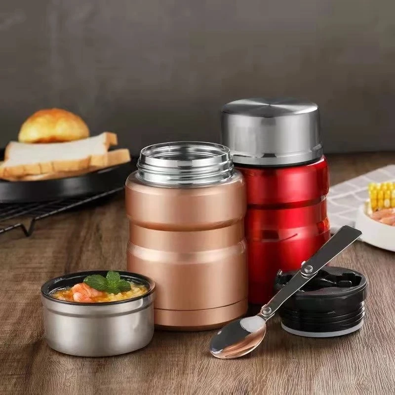 Stainless Steel Insulation Lunch Box Soup with Spoon Containers Thermo Mug Thermo Cup 500ML 750ML Vacuum Flasks Thermosbeker