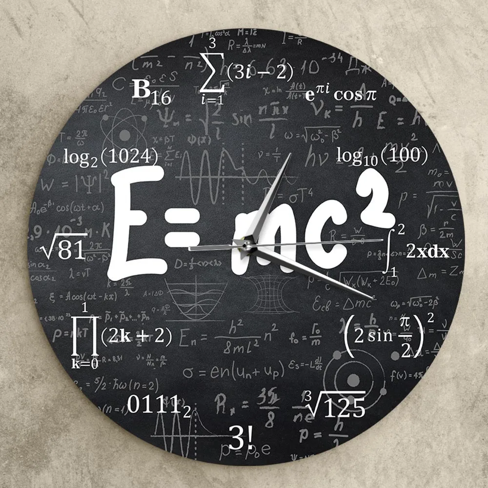 Theory of Relativity Math Formula Wall Clock Scientist Physics Teacher Gift School Classroom Decor