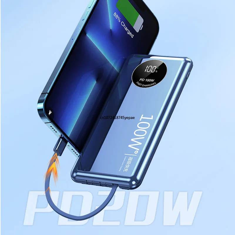 100W Super Fast Charging Power Bank 20000mAh Portable External Battery Charger Powerbank for iPhone 15 14 13 Pro Xiaomi Huawei view 3