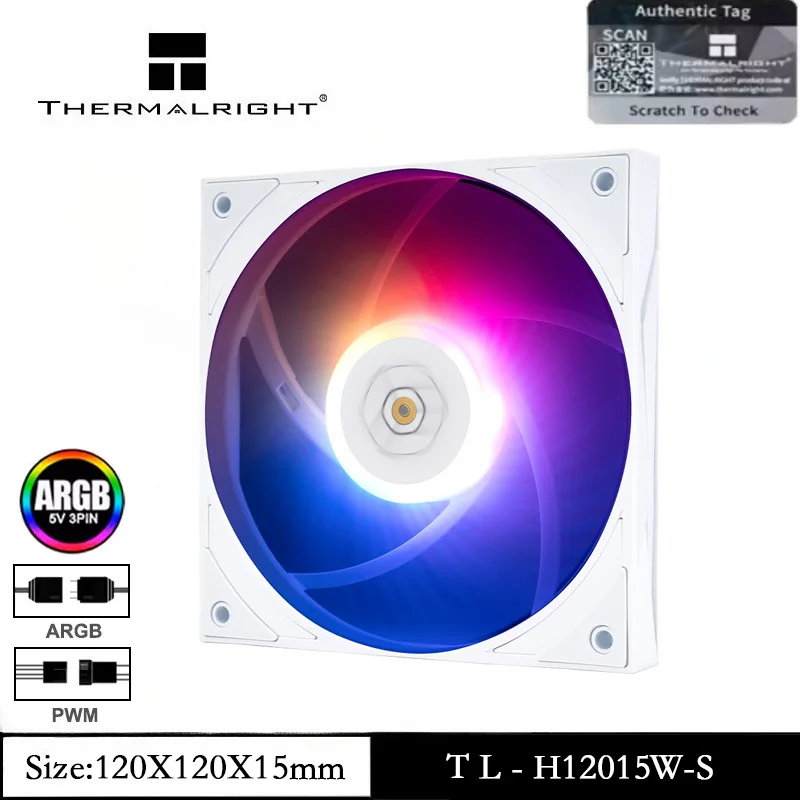 

Thermalright TL-H12015W-S 1/3/5 PCS CPU Fans 120mm 1900RPM Computer High Speed 15mm Slimline Cooler for CPU Cooler and Case Fan