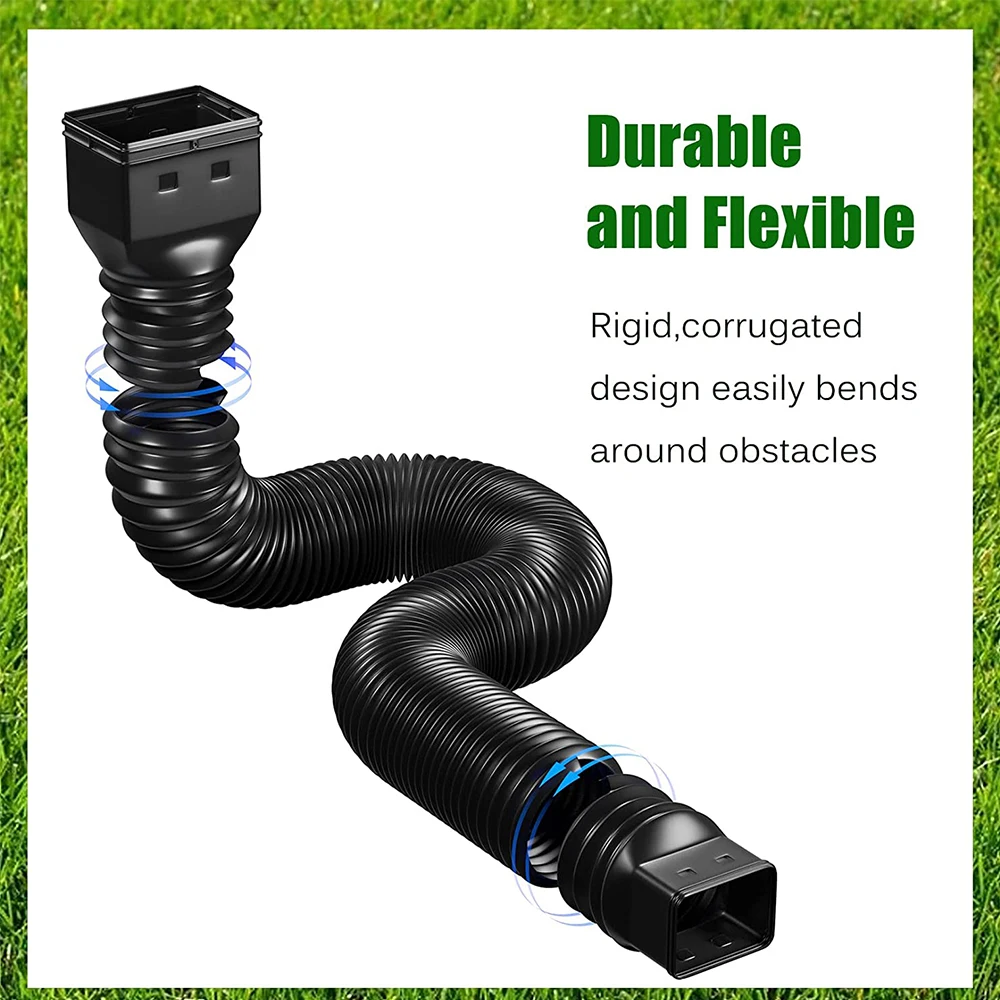 Canaleta de lluvia retráctil, extensor de tubo de drenaje Flexible de 21-60 pulgadas, conector desviador, 1 piezas