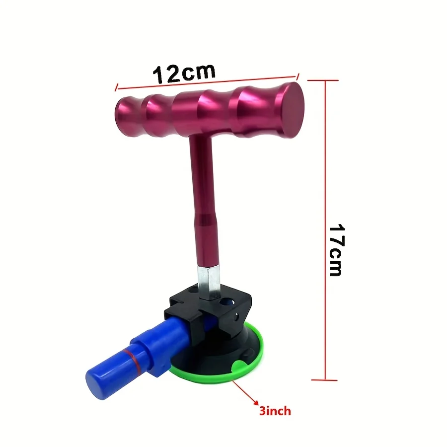 Heavy-Duty Upgraded Vacuum Pump Dent Puller T-Handle Paintless Car Dent Removal Tool with Strong Suction Cup for Auto Body Hail