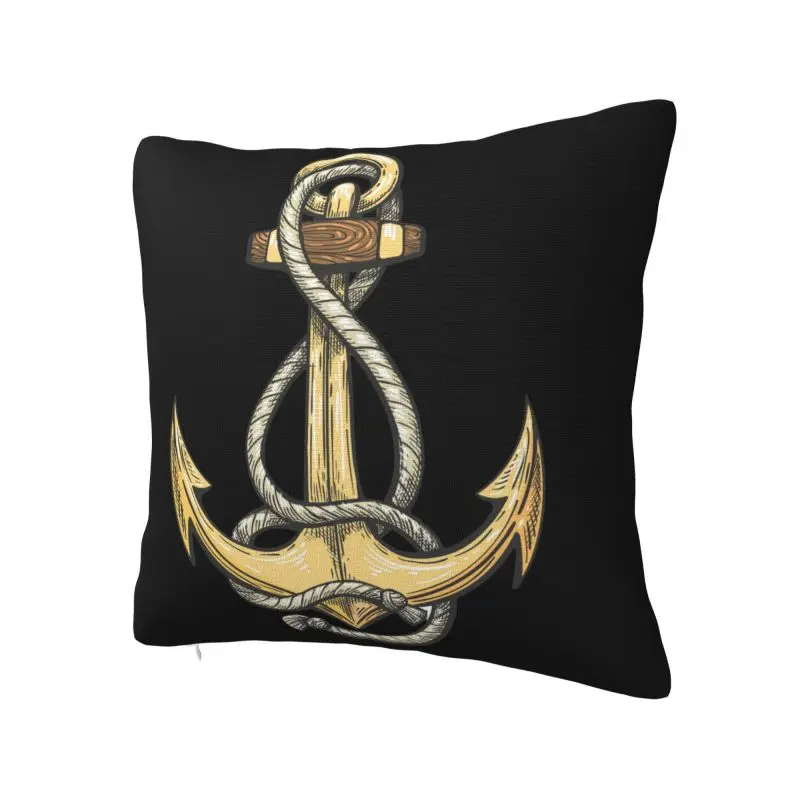 Nautical Anchor Pillow Case 40x40cm Bedroom Decoration Kawaii Sailor Adventure Cushion Decoration Salon Square Pillowcase
