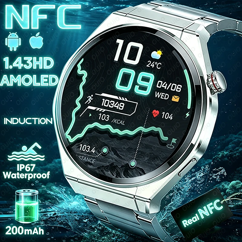 

2026 New Smart Watch Sports Mode Heart Rate Women's Health Blood Oxygen NFC Voice Assistant Message Bluetooth Call Smart Watch