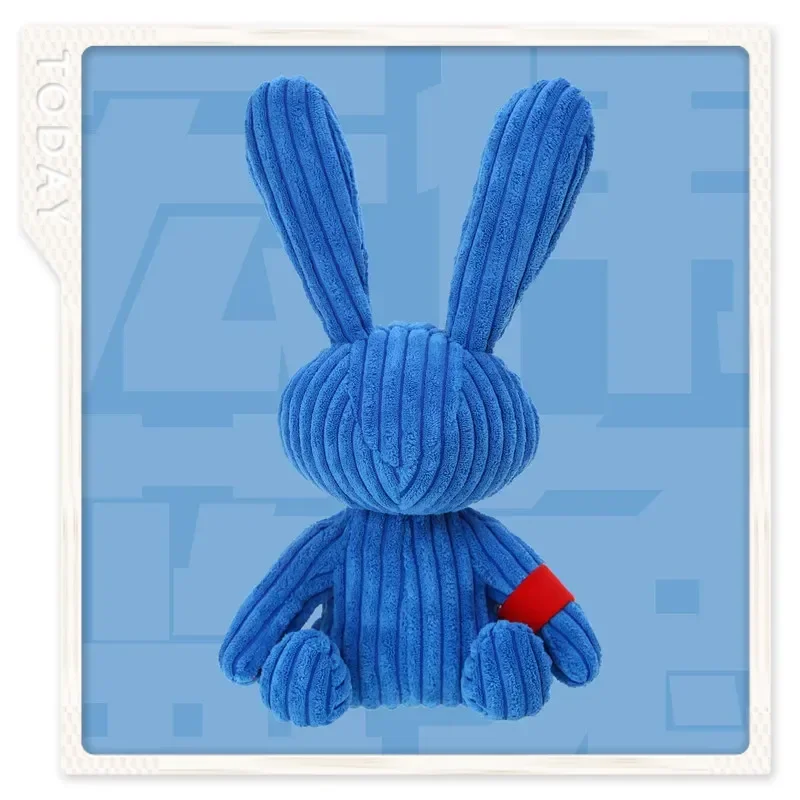

Plabit Blue Rabbit Plush Toy Cute Corduroy Soft Fluffy Stuffed Bunny Doll Romantic Valentine Gift For Girlfriend Couple Lover