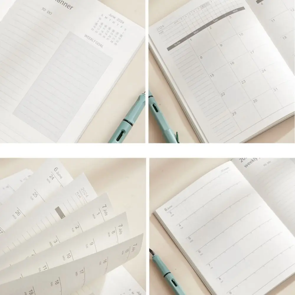 To Do List English Agenda 2024 A5 Notebook Taking Notes Time Organizer 365 Days Notepad Diary Weekly Monthly