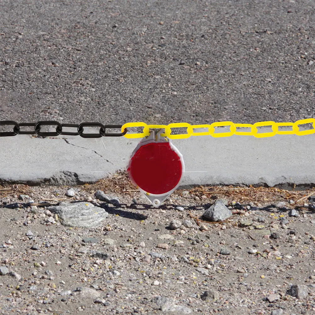 

2pcs Plastic Safety Chain Traffic Barrier Crowd Control Chain Links Security Barrier For Parking Lot Construction Site 5M