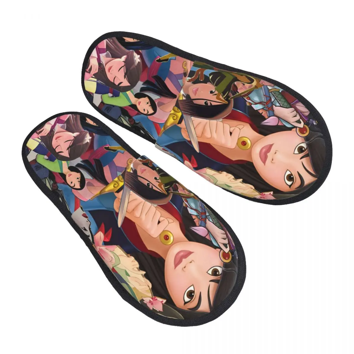 

Домашние тапочки Мулан на заказ, женские уютные тапочки из пены с эффектом памяти, тапочки принцессы в стиле аниме без шнуровки для спальни