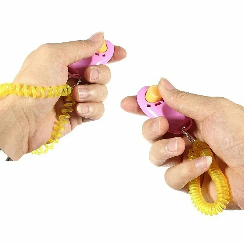 YUXINUO Dog Clicker Toys Pet Tranining Clicker Obedience Dog Cat Training Trainer Radom Color with Bracelet