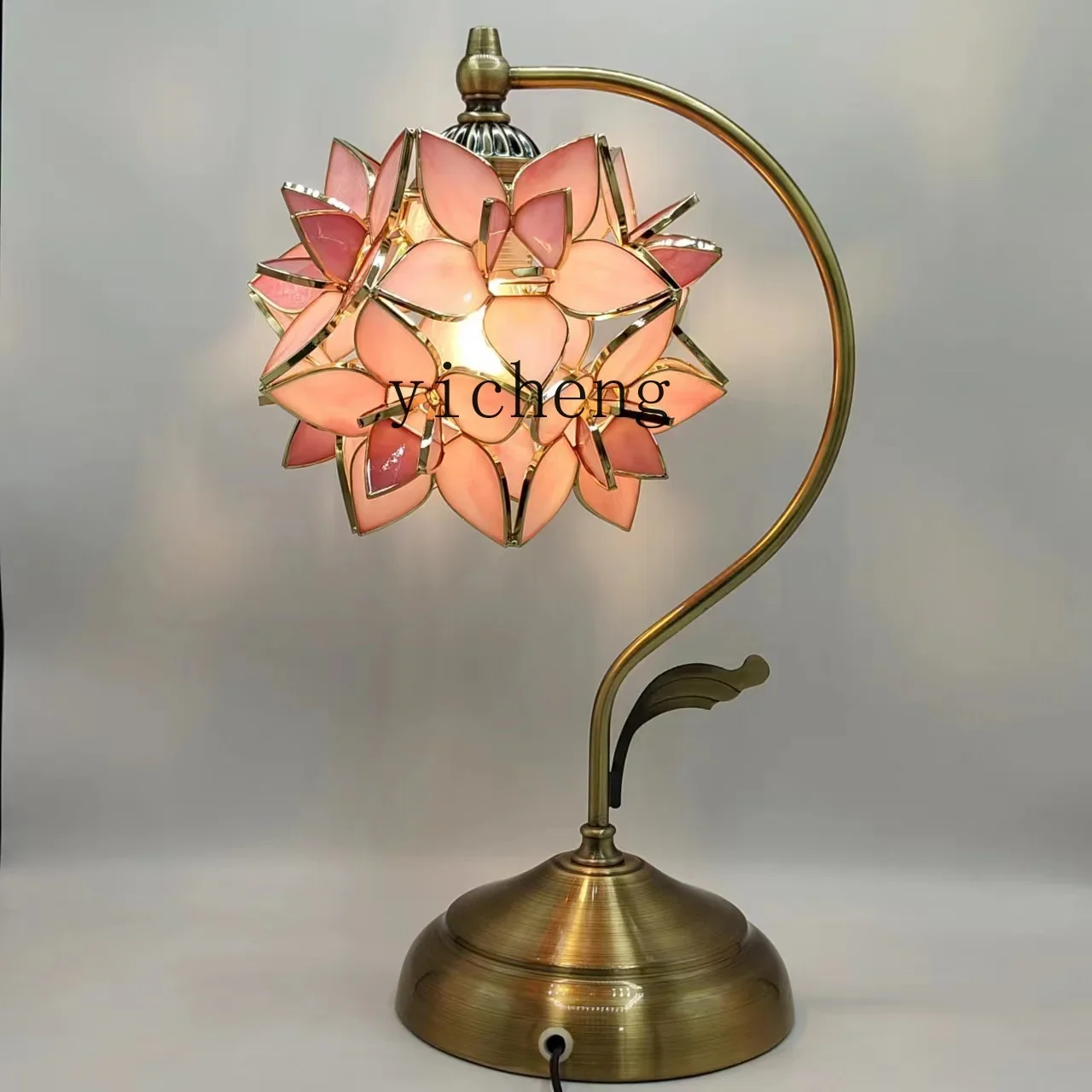 Living Room Retro Bedroom Bedside Desk Cafe Color Glass Lamp