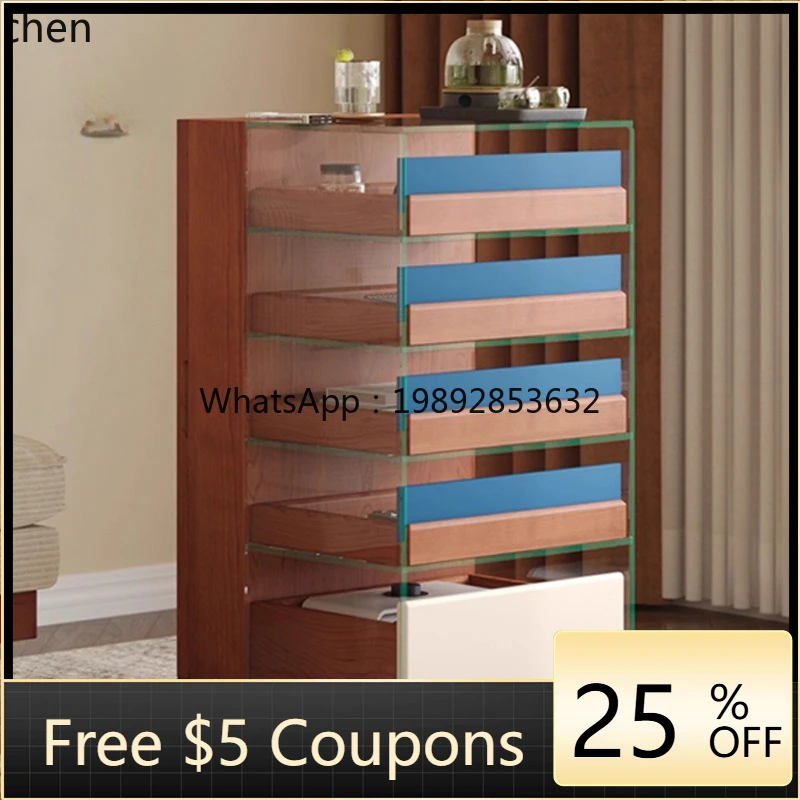 

AB Solid Wood Sofa Side Table Chest of Drawers Living Room Wall Storage Cabinet Home Bedroom Bedside Cabinet