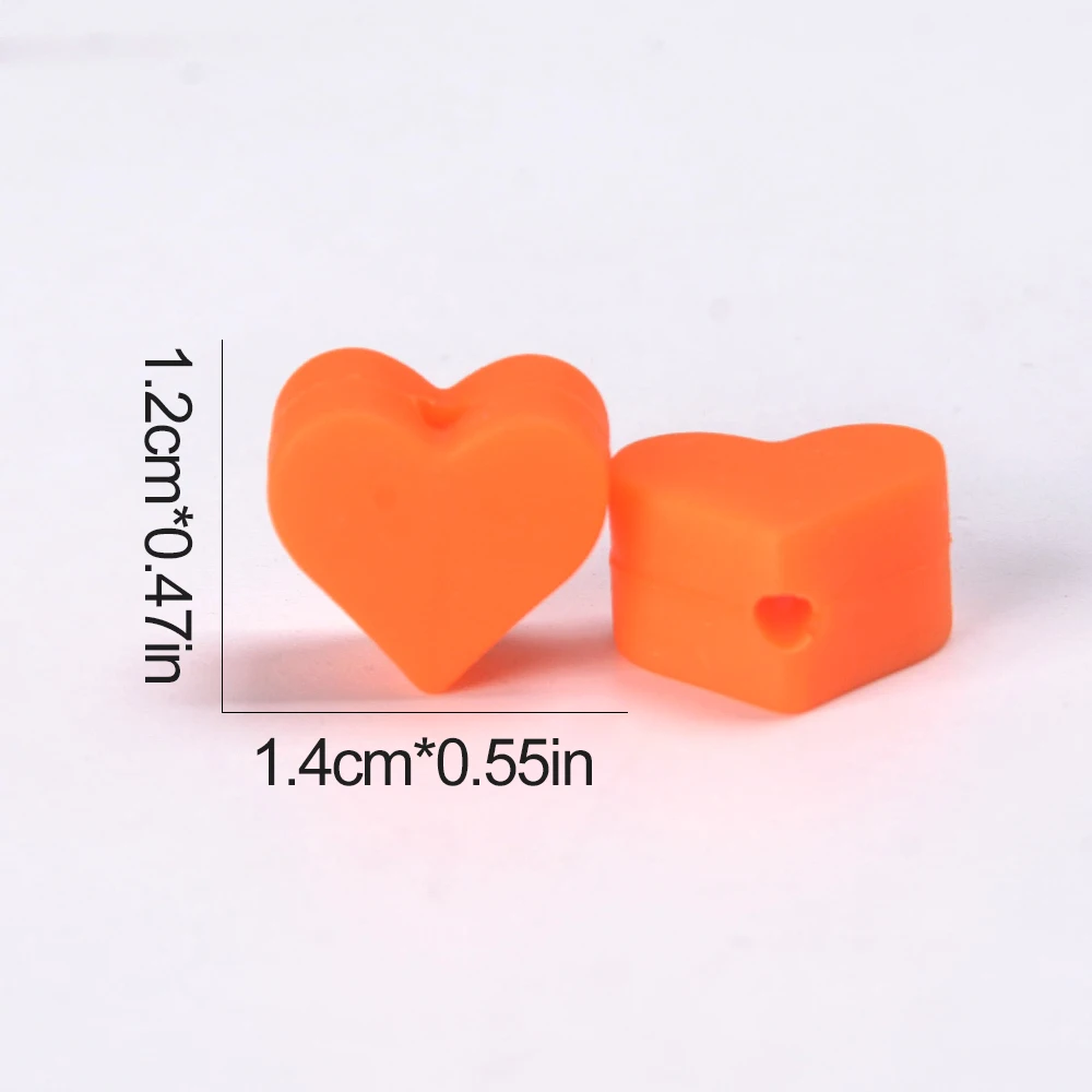 LOFCA 20PCS Silikon 12mm Herz Perlen Für Schmuck Machen Zu Machen Armbänder DIY Schlüsselbund Halskette Schmuck Zubehör – Detail 1