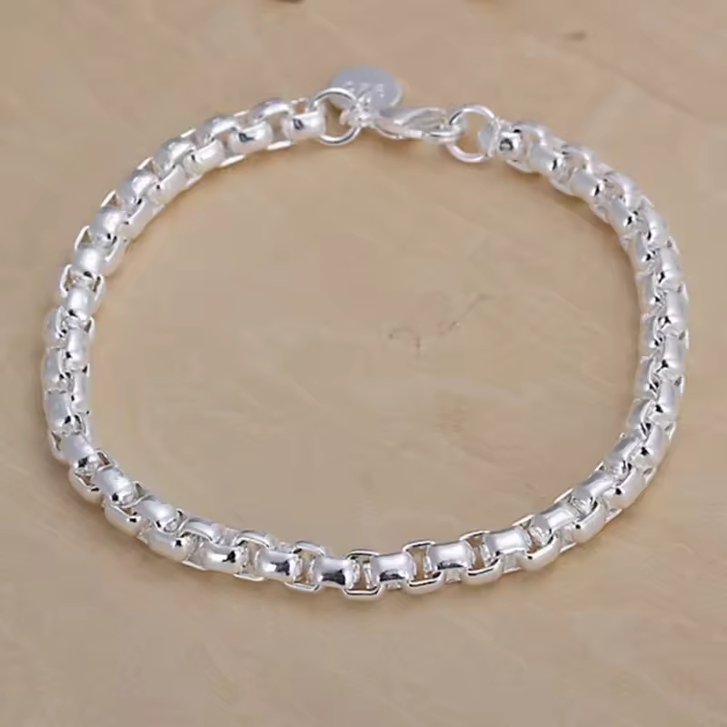 Fine 925 Sterling Silver Noble Nice Chain Solid Bracelet for Women Men Charms Party Gift Wedding Fashion Jewelry Hot Model - Image 11