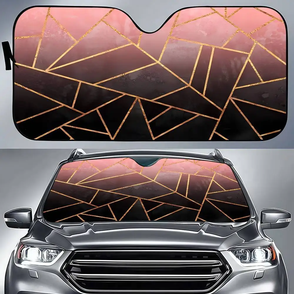 

Geometric Striped Decorative Windshield Sunshade Windscreen Cover Sun Shade Auto Sun Visor Car-covers Car Solar Protection