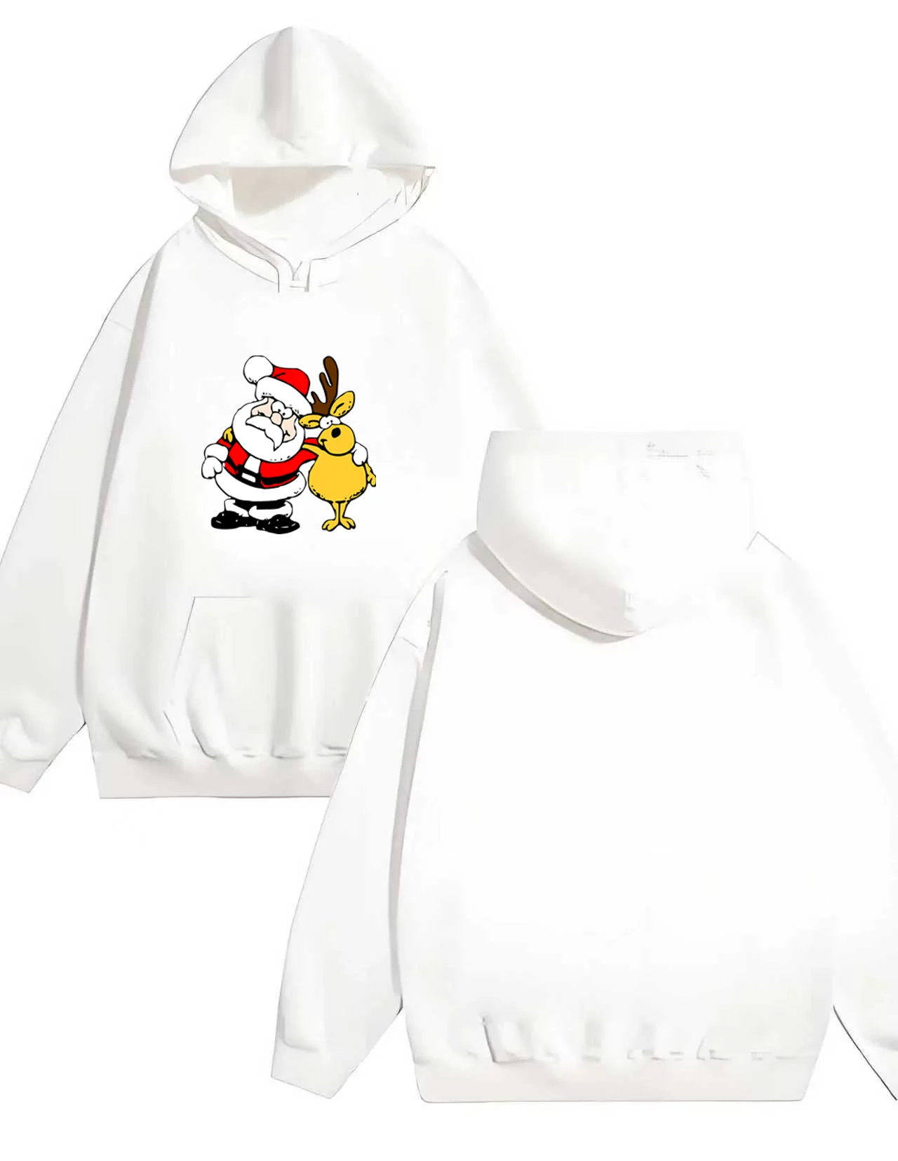 

Новая мужская и женская модная свободная толстовка с капюшоном объемом 330 г. с принтами в рождественском стиле.