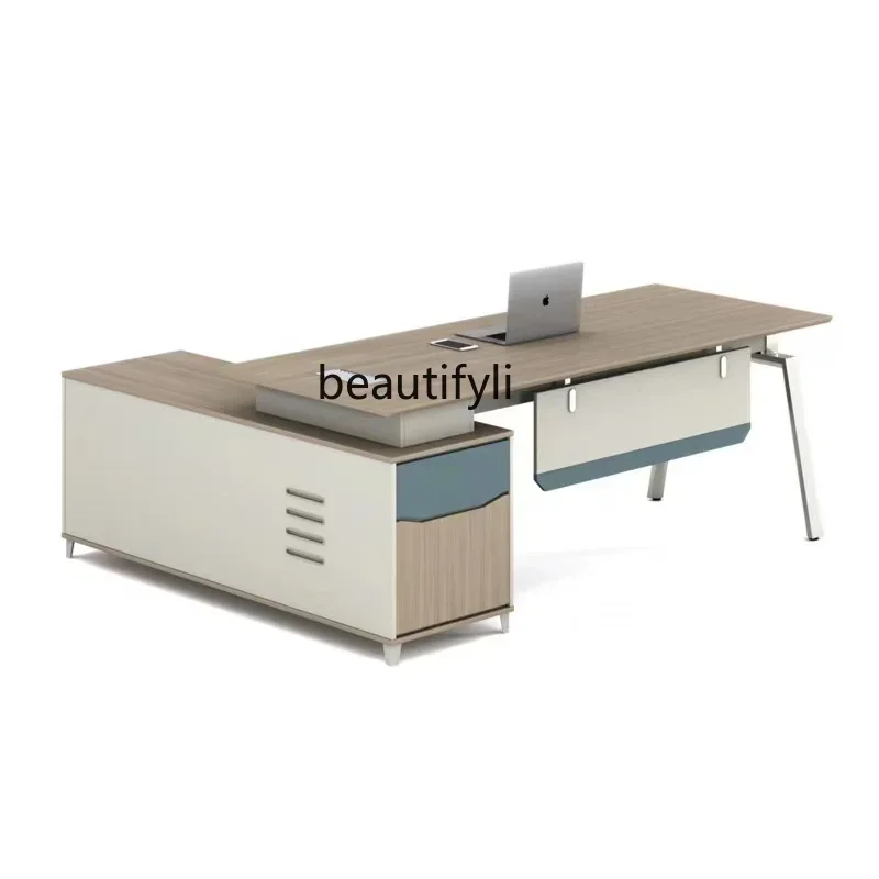 E153  Boss Office Desk and Chair Combination Simple Modern Office Manager Single Computer Desk Executive Desk