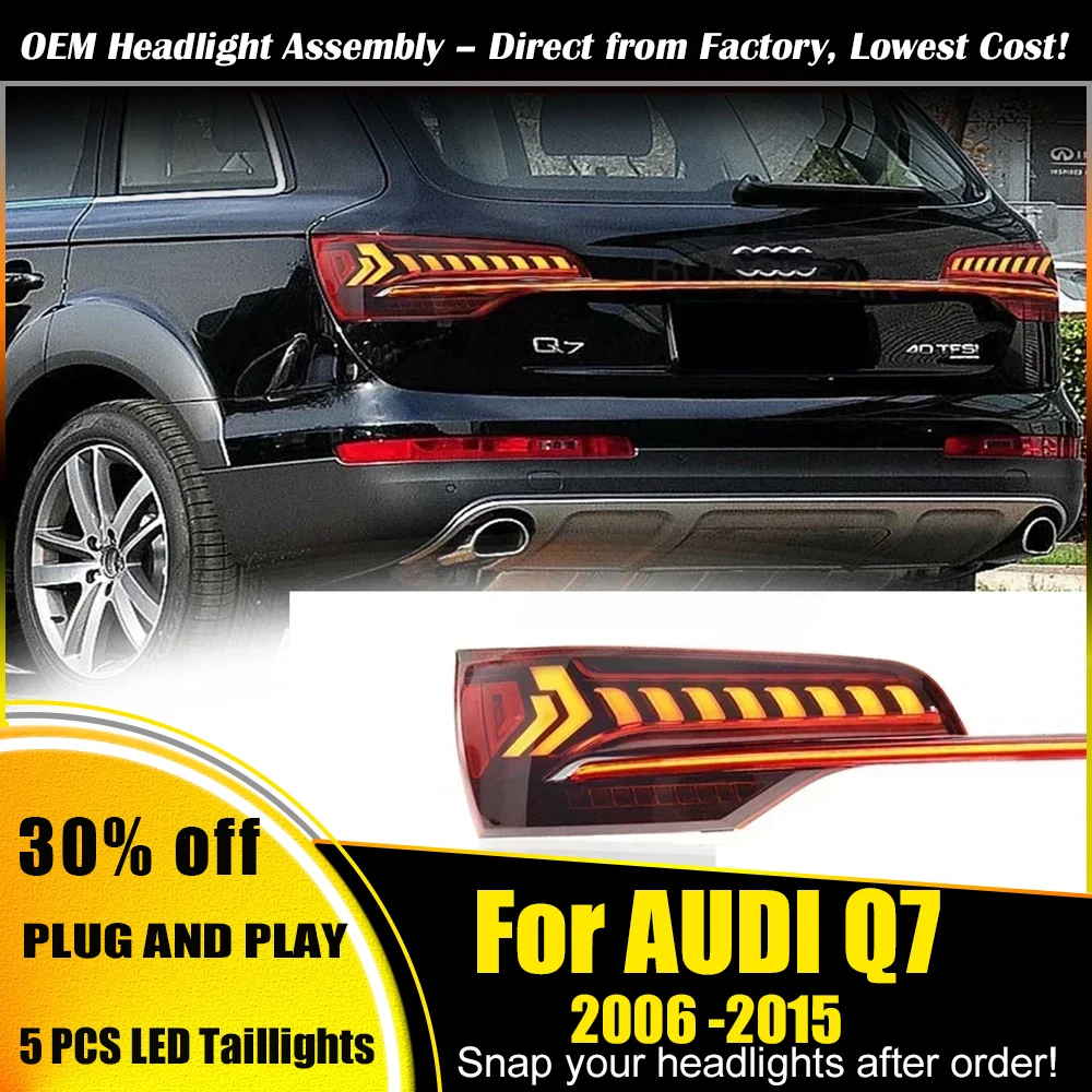 

Car LED Taillights For AUDI Q7 2006-2015 Taillights LED DRL Dynamic Turn Signal Lights LED Trump Lamp Rear Lamps Auto Assembly