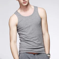 Summer Mens Vests Elasticity Btreathable Tank Sport Swim Top Gym Muscle Training Lingerie Plain Sleeveless Solid T-Shirt Fashion