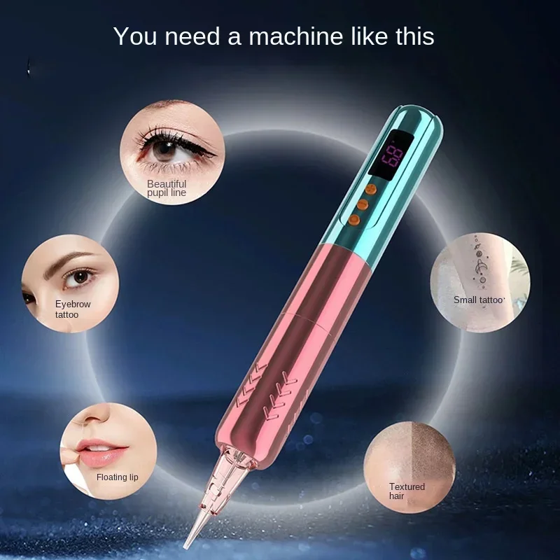 Wireless Battery Pen Tattoo Tattoo Tattoo Embroidery Pen Integrated Machine 3.5 Stroke Hollow Cup Motor 12000rpm