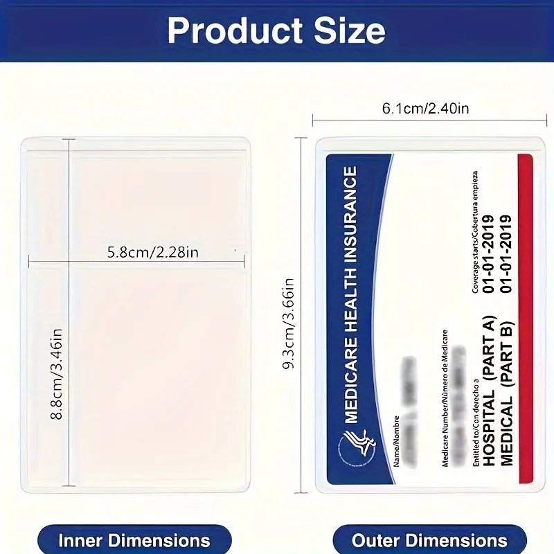 10pcs transparent protective sleeve card & credit card size, business card, soft waterproof PVC plastic