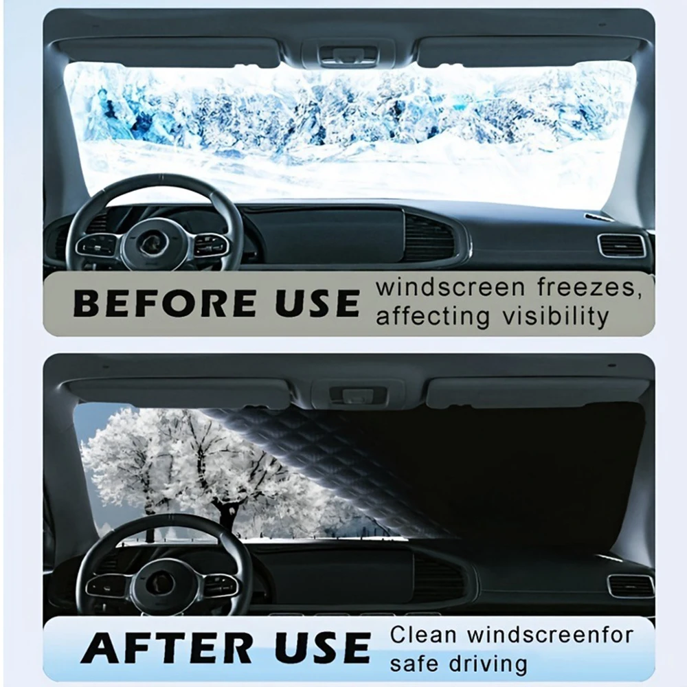Automobile Snow Protection Cover for Front Windshield, Anti-Freezing and Anti-Frost Snow Magnetic Suction Snow Guard, Car Cover