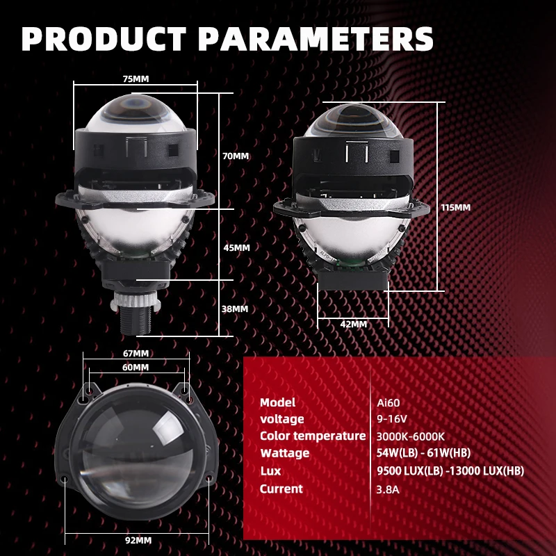 NEW SANVI Ai60 Car Bi LED Projector Lens App Bluetooth Control 3000K 4300K 6000K LED Headlight For Hella 3R G5 H4 H7 9005 9006