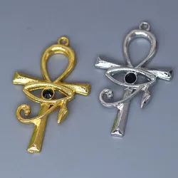 5pcs/lot Evil Eye of Horus Ankh Charms for DIY Necklace Handmade Earring Aesthetic Accessories Jewelry Making Supplies