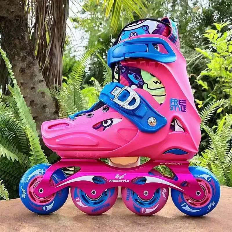 Z0 Adjustable Child Inline Skates 4 Wheels Kid\'s Roller Skating Shoes EUR size 28-39 Slalom Sliding Patines