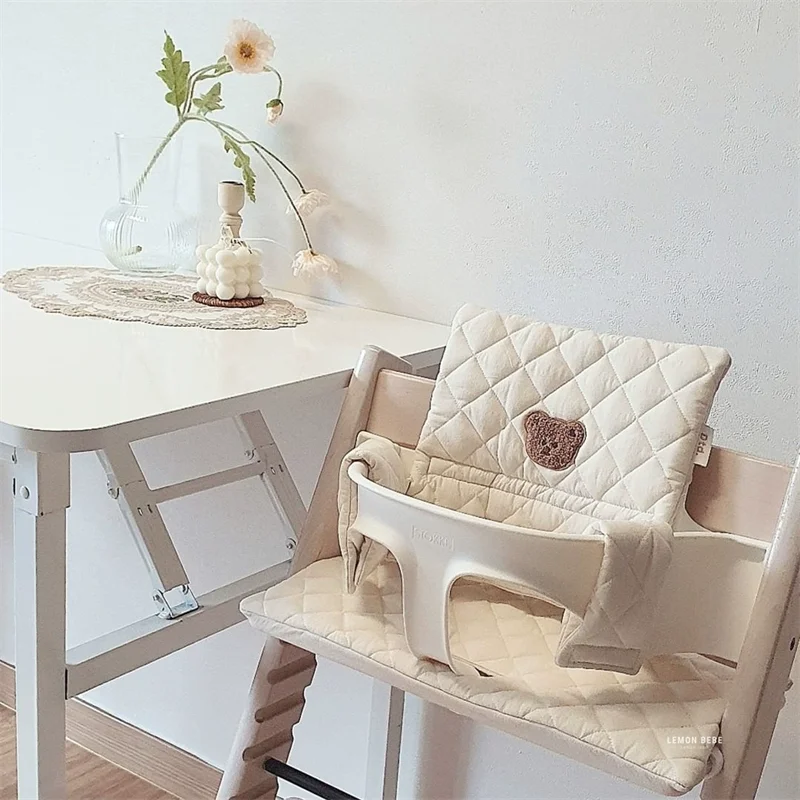 Cute Baby High Chair Cushion Bunny Bear Baby Back Cushion Baby Sitting More Comfortable Dining Chair Accessories Eating Cushion